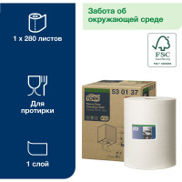 Нетканый материал TORK арт. 530137 Premium 530, белый, малый рулон 106,4 м 8925