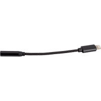 Кабель-переходник Cablexpert USB Lightning/Jack3.5F для передачи аудиосигнала, черный, пакет CCA-LM3.5F-01