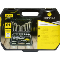 Набор инструмента Эврика 1 4" 1 2"DR 6-гранный 61 предмет ER-80061 575564