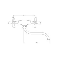 Смеситель настенный для мойки СЛАВЕН двуручный СЛ-ДВ-О24
