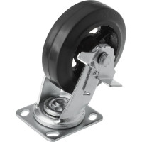 Большегрузное чугунное колесо поворотное с площадкой и тормозом SCDB 63 (150 мм; 230 кг) А5 1000099