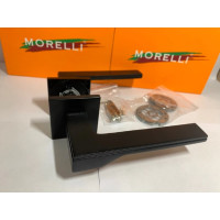 Дверная ручка на квадратной розетке MORELLI  MH 49 S6 BL, 6 мм, цвет - черный 9012697