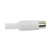 Разъем RCA гнездо Pro Legend пластик на кабель, белый, PL2155
