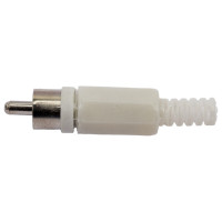 Разъем RCA штекер Pro Legend пластик на кабель, белый, PL2150