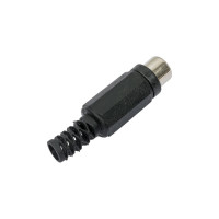 Разъем RCA гнездо Pro Legend пластик на кабель, черный, PL2151