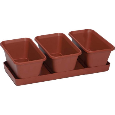 Darel Plastic 5 0440 МИНИ САД 3 горшка поддон 33см терра 039224