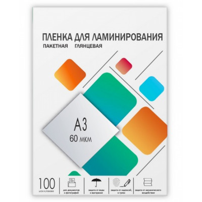 ГЕЛЕОС Пленка-заготовка A3, 303х426мм, 60 мкм, глянцевая 100шт, для ламинирования LPA3-60