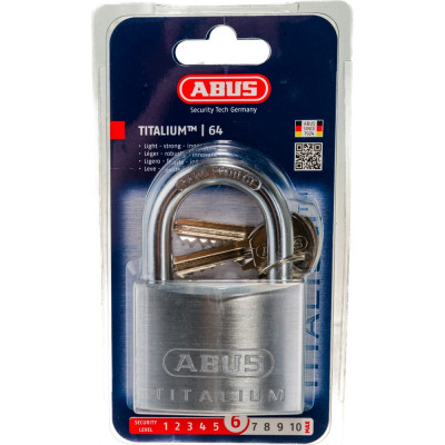 ABUS Навесной замок 64TI/60 TITALIUM B\EFSPP 64972