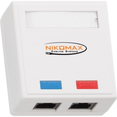 Неэкранированная настенная розетка NIKOMAX NMC-WO2UD2-WT