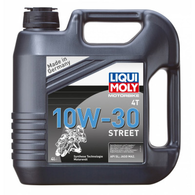 Синтетическое моторное масло 4T для четырехтактных мотоциклов LIQUI MOLY Motorbike 4T Street 10W-30 SL;MA-2 1688