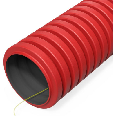 Гибкая гофрированная двустенная труба Промрукав ПНД тип 450 SN29 с зондом красная d40 50м PR15.0253