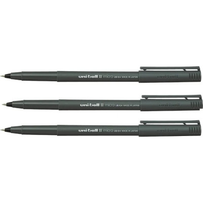 UNI Набор роллеров Ball II Micro UB-104, черный, 0.5 мм. 3 шт., 166123