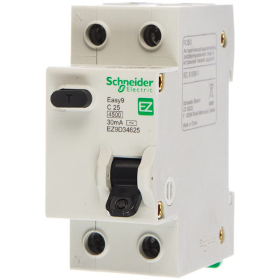 Дифавтомат Schneider Electric EASY 9 1п+N 2мод. С 25A 30mA AC 4.5кА EZ9D34625