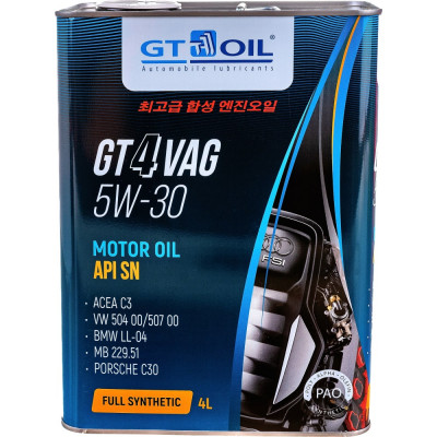 Масло GT OIL gt 4 vag, sae 5w-30, api sn 8809059409879