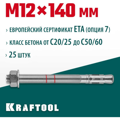 Клиновой анкер KRAFTOOL 302184-12-140