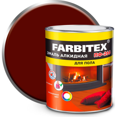 Farbitex Эмаль алкидная ПФ-266 красно-коричневый (2.7 кг) 4300002289