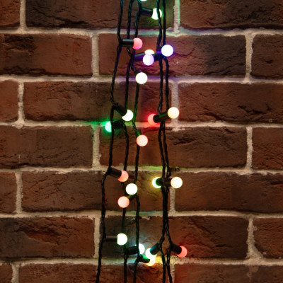 Neon-Night Гирлянда Мультишарики d17,5 мм, 20м, 200 LED RGB, черный ПВХ, нужен блок питания 303-509