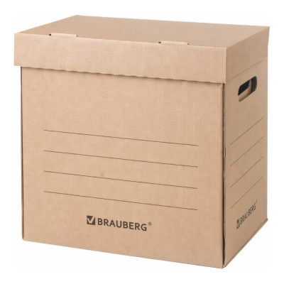 BRAUBERG Короб архивный Делопроизводство 325х235х325мм с крышкой гофрокартон 129999