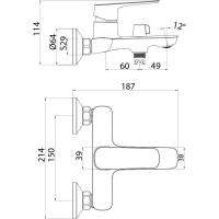 Смеситель для ванны IDDIS Sign SIGSB02i02WA