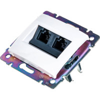 Розетка Legrand компьютерная двойная RJ45 категория 5e UTP Legrand Valena с захватами белый 694292