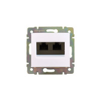 Розетка Legrand компьютерная двойная RJ45 категория 5e UTP Legrand Valena с захватами белый 694292