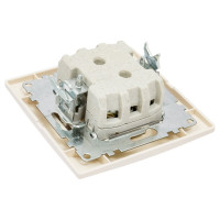 Проходной выключатель TDM ELECTRIC Таймыр слоновая кость одноклавишный с подсветкой SQ1814-0108