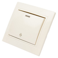 Проходной выключатель TDM ELECTRIC Таймыр слоновая кость одноклавишный с подсветкой SQ1814-0108