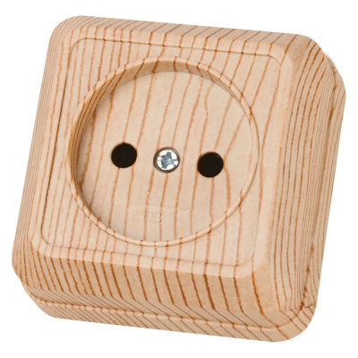 Розетка TDM ELECTRIC 2П открытой установки IP20 10А, сосна серия "Ладога" SQ1801-0049