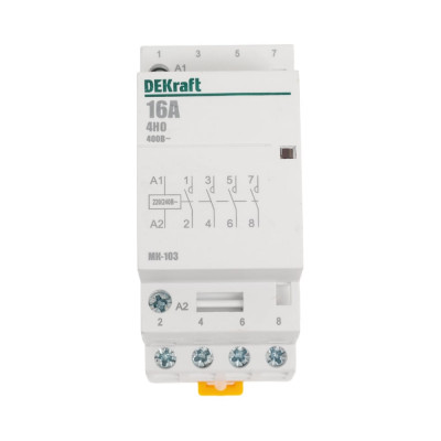 Контактор модульный DEKraft МК-103 4НО, 16 А, 230 В 18053DEK