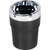 Пепельница Airline классическая, круглая, цвет черный/хром AAT-01