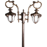 Садово-парковый светильник FERON PL4048 столб шестигранный 2х60W 230V E27, черное золото 11428