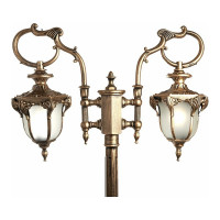 Садово-парковый светильник FERON PL4048 столб шестигранный 2х60W 230V E27, черное золото 11428