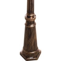 Садово-парковый светильник FERON PL4048 столб шестигранный 2х60W 230V E27, черное золото 11428