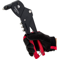 Заклепочник с поворотной головкой на 360 градусов, 4 насадки, 180мм FORCE 67801