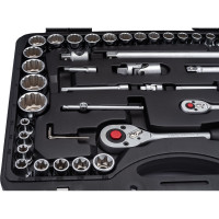 Набор головок и приспособлений FORCE 108 предметов 12 гранные 1/2, 1/4 41082R-9