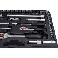 Набор головок и приспособлений FORCE 108 предметов 12 гранные 1/2, 1/4 41082R-9