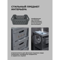 Комод Econova Deluxe на колесах, 4 ящика, 300х385х690 мм серый 43327691170
