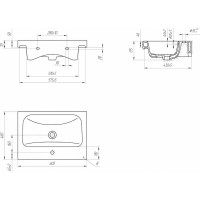 Мебельная раковина Cersanit MODUO 60, 1 отверстие S-UM-MOD60/1