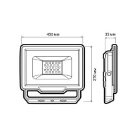 Светодиодный прожектор Jazzway PFL-C3 300Вт 6500К IP65 ДО с клапаном закаленное прозрачное стекло 5032156