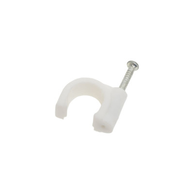 Кабельная клипса TWT круглая, диаметр 10 мм, 100 шт., белая CLR-10