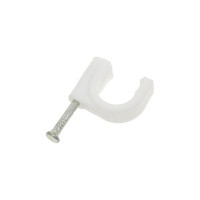 Кабельная клипса TWT круглая, диаметр 10 мм, 100 шт., белая CLR-10