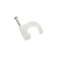 Кабельная клипса TWT круглая, диаметр 10 мм, 100 шт., белая CLR-10