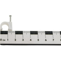 Кабельная клипса TWT круглая, диаметр 10 мм, 100 шт., белая CLR-10