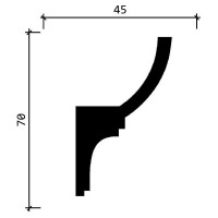 Потолочный карниз Decor-Dizayn ударопрочный влагостойкий под LED подсветку 70Х45Х2000 мм DD508