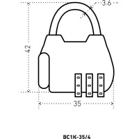 Навесной кодовый замок Аллюр ВС1К-35/4 серебро 3456