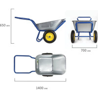 Садово-строительная тачка ТЕХ-ТОП 110 л 606628