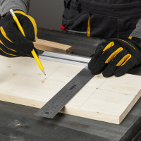 Угольник Denzel нержавеющая сталь, градуировка, алюминиевое основание, 300 мм 32397