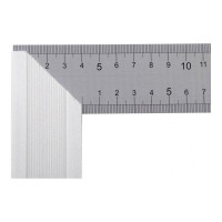 Угольник Denzel нержавеющая сталь, градуировка, алюминиевое основание, 300 мм 32397