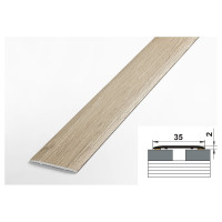 Порог прямой алюминиевый (35 мм; 0.9 м; ламинированный; дуб беленый) Лука УТ000020154