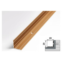 Порог угловой внутренний алюминиевый (20х20 мм; 0.9 м; декоративный; бук) Лука 00000001721